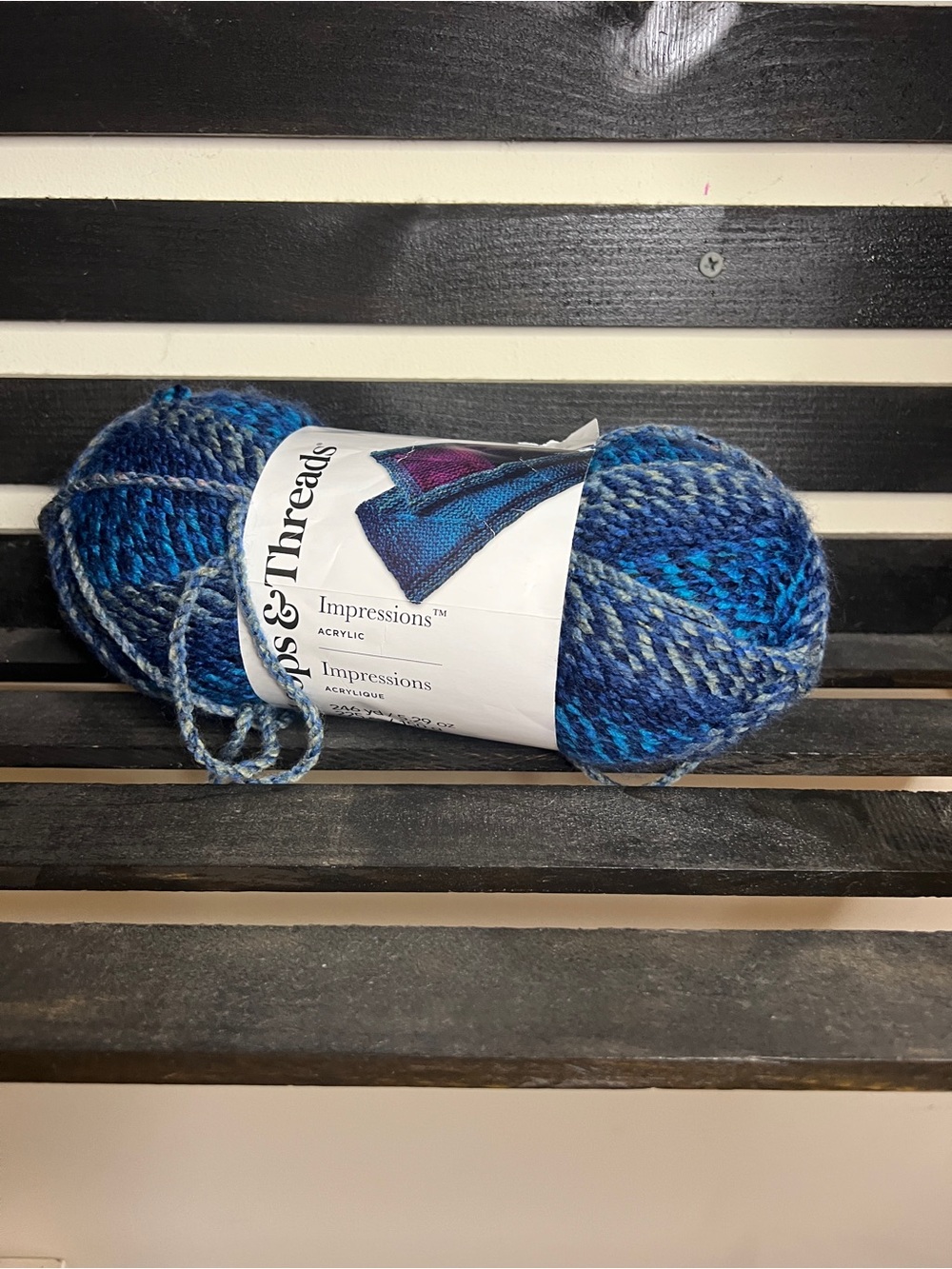 Impressions Blue Variegated Acrylic Yarn by Loops & Threads Amethyst